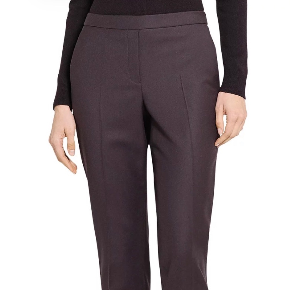 Theory Treeca Sleek Flannel Pants Cocoa
